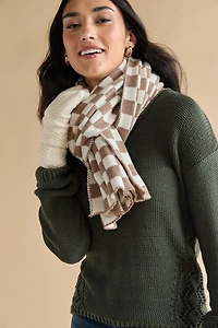 Shelly Two Tone Checkered Scarf