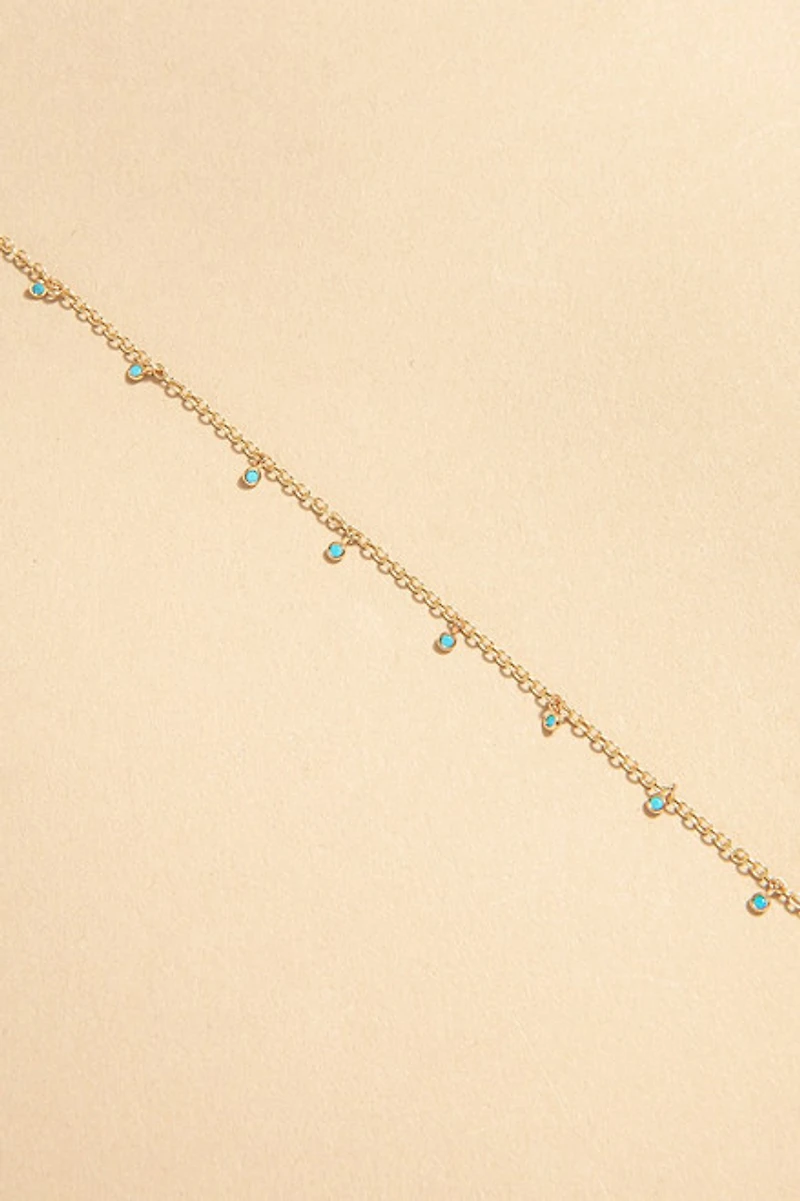 Emma Turquoise Charm Station Necklace