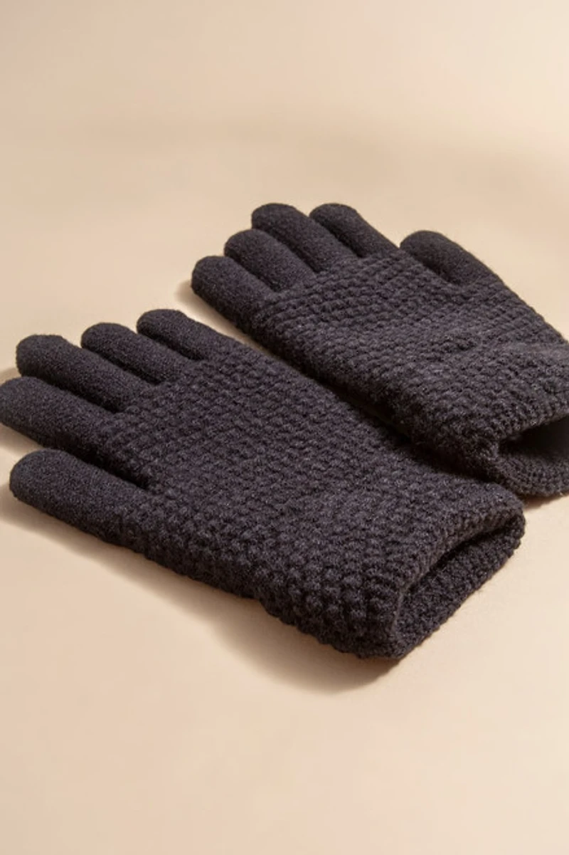 Allie Textured Basic Winter Glove