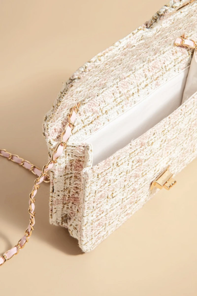 Morgan Tweed Quilt Turnlock Handbag