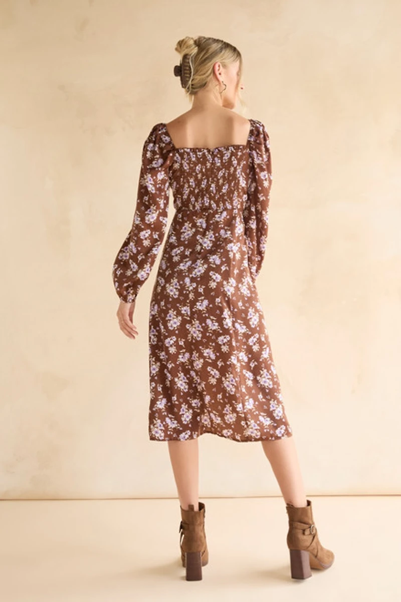 Tabitha Floral Slit Midi Dress