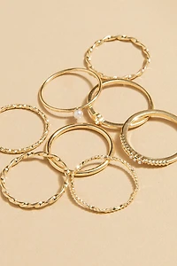Adriana Pearl And Gold Ring Set
