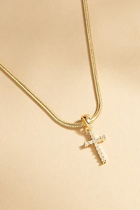 Mabel Snake Chain Cross Pendant Necklace