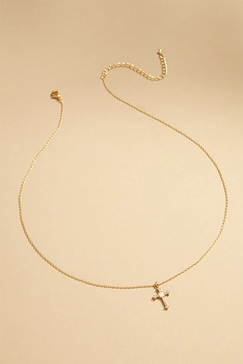 Blanca Crystal Cross Pendant Necklace