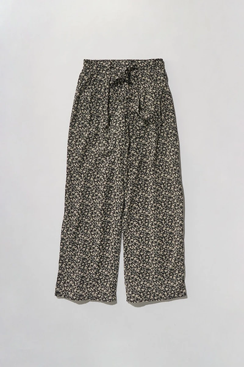 Hello Franki Tie Waist Wide Leg Floral Pants for Girls