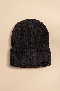 Pam Fuzzy Ribbed Beanie
