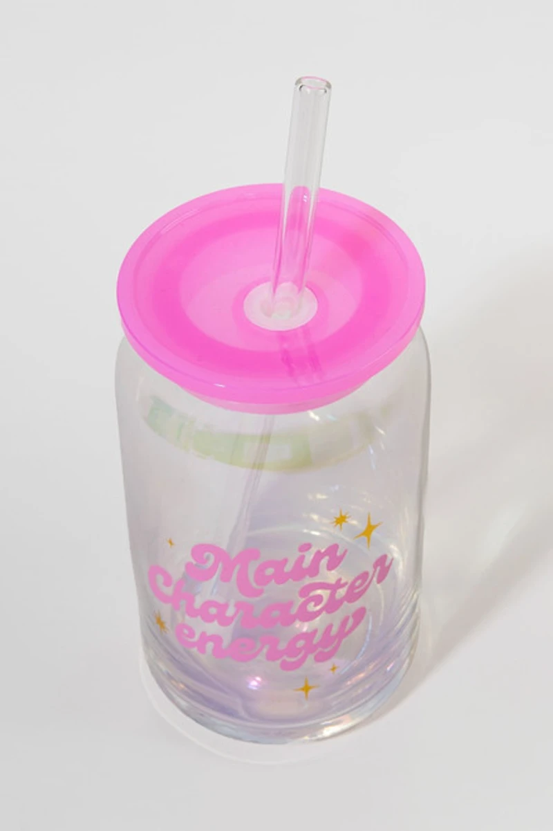 Main Character Energy Glass Can Jar