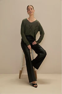 Fleur Vegan Leather Pants