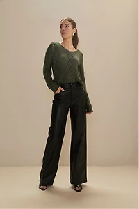 Fleur Vegan Leather Pants