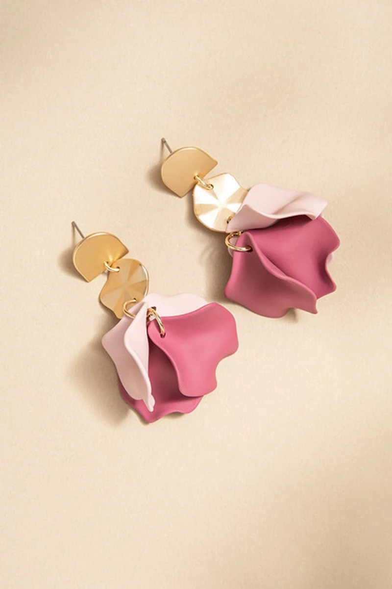 Norma Two Tone Epoxy Petal Earrings