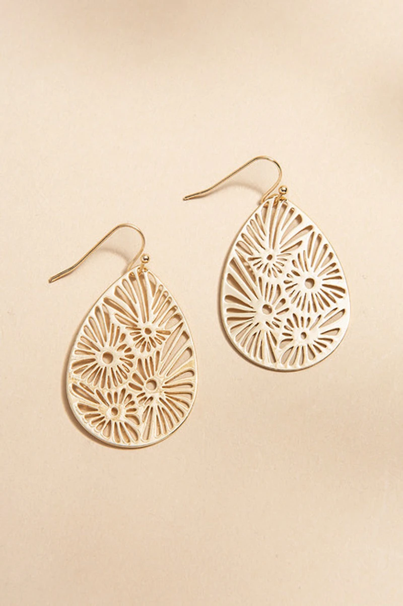 Hilda Laser Cut Flower Earrings