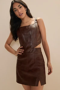Serena Snake Embossed Vegan Leather Corset