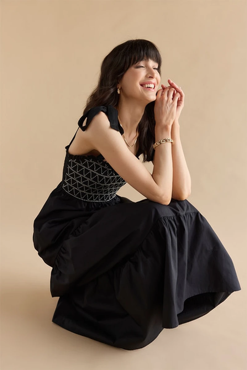 Athena Bow Strap Maxi Dress