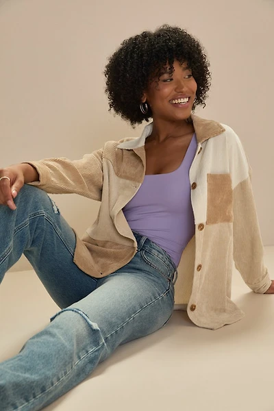 Haley Colorblock Cord Shacket