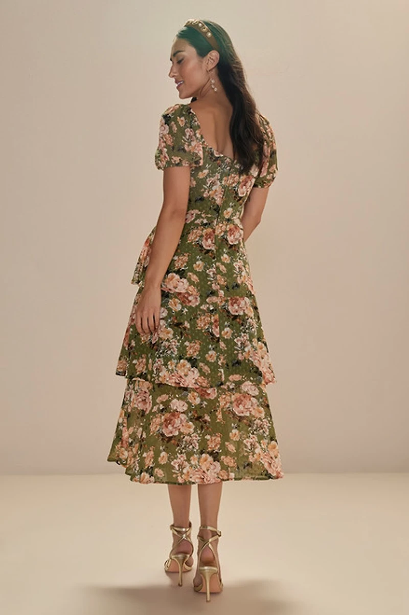Sierra Floral Multi Tiered Dress