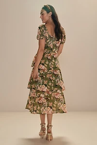 Sierra Floral Multi Tiered Dress