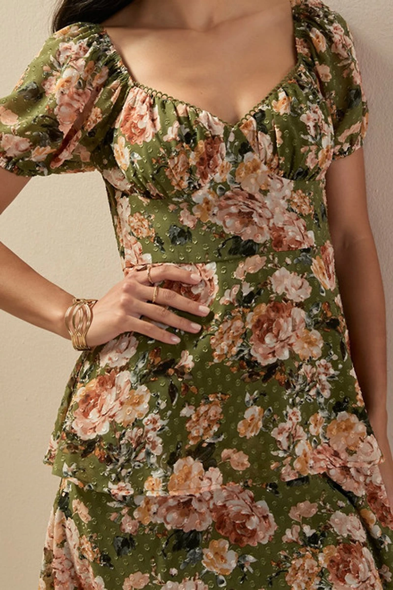 Sierra Floral Multi Tiered Dress
