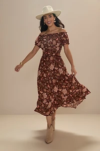Phoebe Off Shoulder Midi Dress