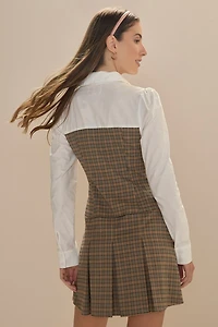 Journee Plaid Twofer Shirtdress