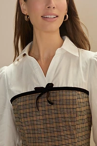 Journee Plaid Twofer Shirtdress