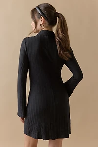 Cam Button Up Long Sleeve Mini Dress