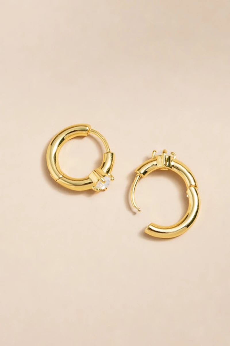 Vivyan Hoop Opal Earrings
