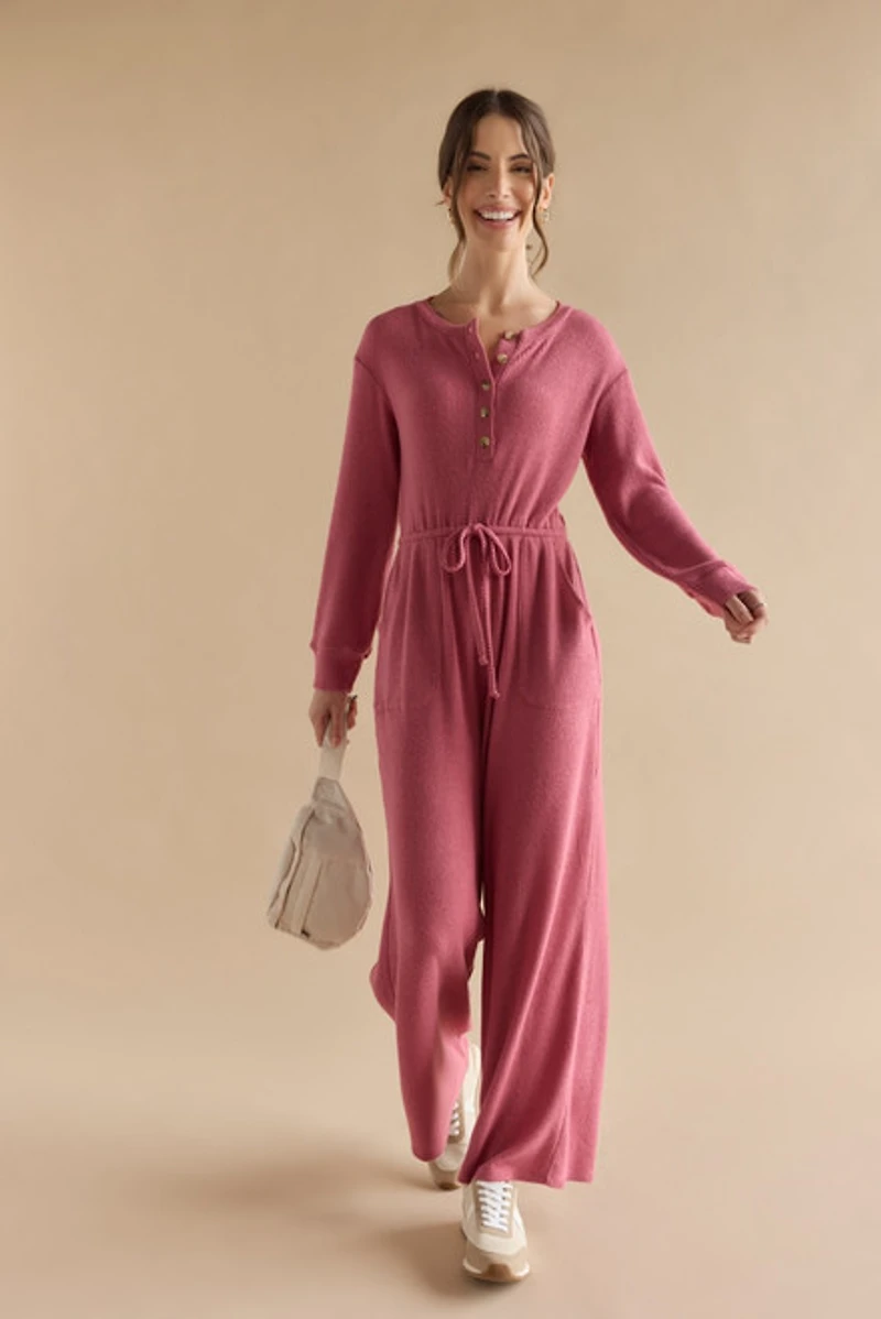 Evelina Button Front Jumpsuit