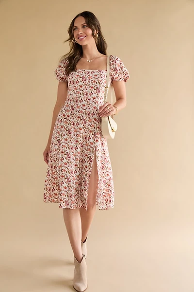 Shirley Puff Sleeve Midi Dress