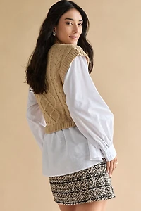 Amora Towfer Cable Vest Pullover Sweater