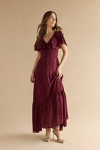 Kendal Ruffle Sleeve Maxi Dress