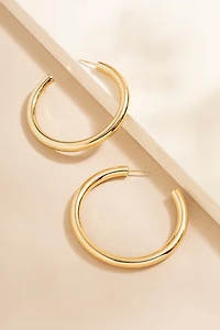 Jeannine Stainless Steel Tube Hoop Earrings