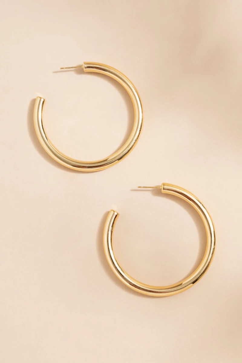 Jeannine Stainless Steel Tube Hoop Earrings