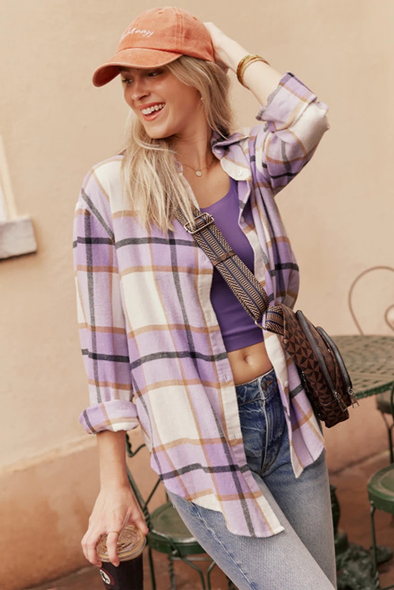 Trisha Clean Hem Plaid Top