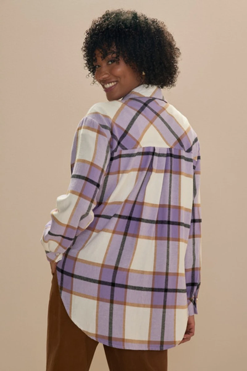 Trisha Clean Hem Plaid Top