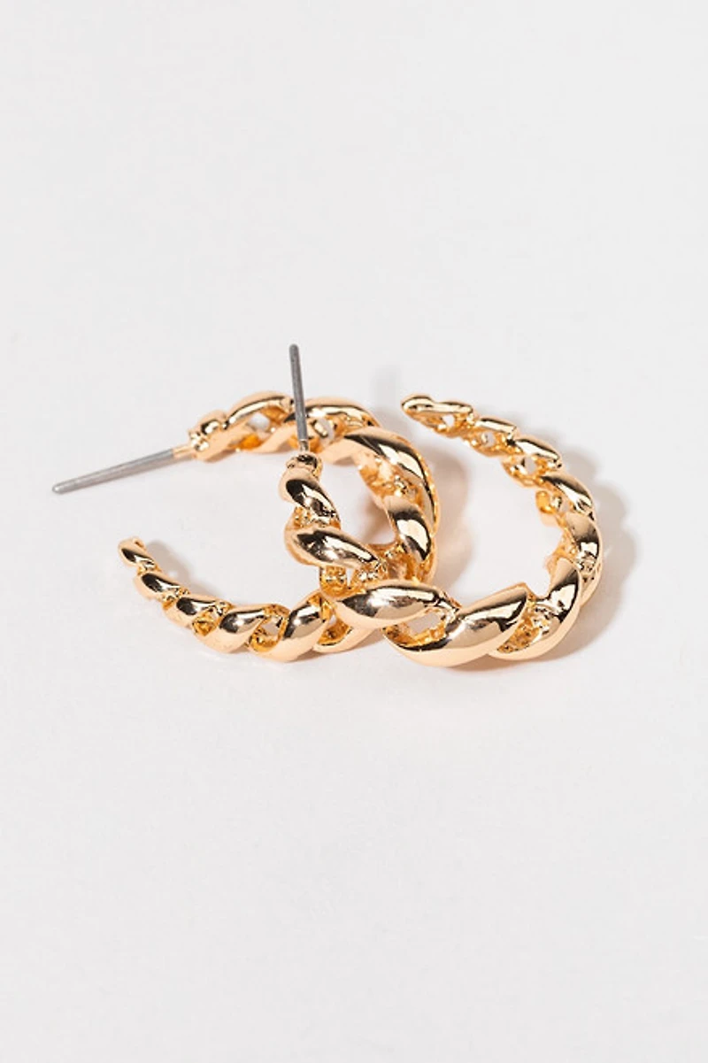 Victoria Chunky Twisted Hoop Earrings