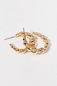 Victoria Chunky Twisted Hoop Earrings