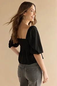 Trixie Suede Pleated Blouse