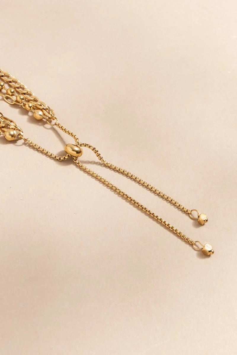Brandy Stainless Steel Adjustable Layered Bracelet