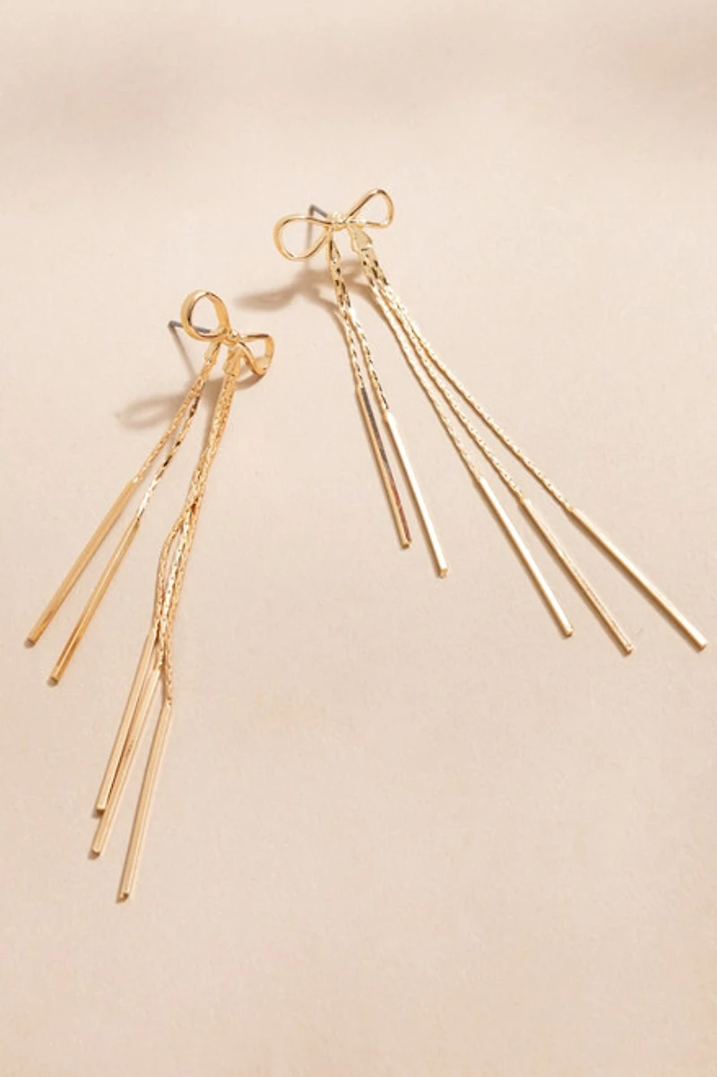 Rita Linear Thin Bow Earrings