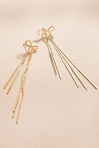 Rita Linear Thin Bow Earrings
