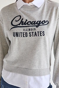 Chicago Twofer Long Sleeve Sweatshirt Top