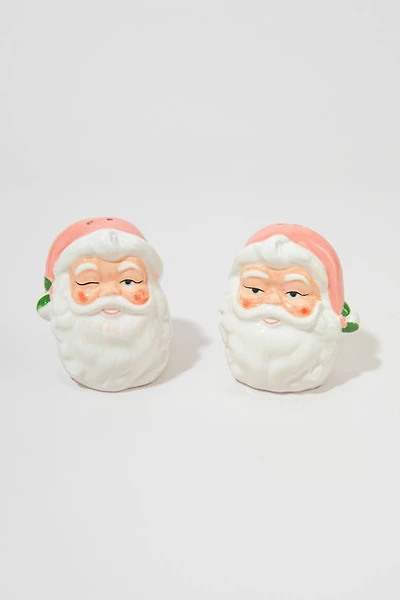 Holly Vintage Santa Salt And Pepper Shakers