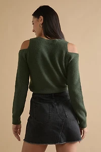 Denise Embellished Frayed Hem Mini Denim Skirt