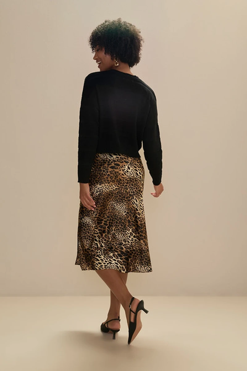 Lexy Leopard Satin Skirt