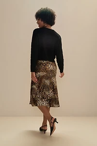 Lexy Leopard Satin Skirt