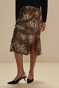 Lexy Leopard Satin Skirt