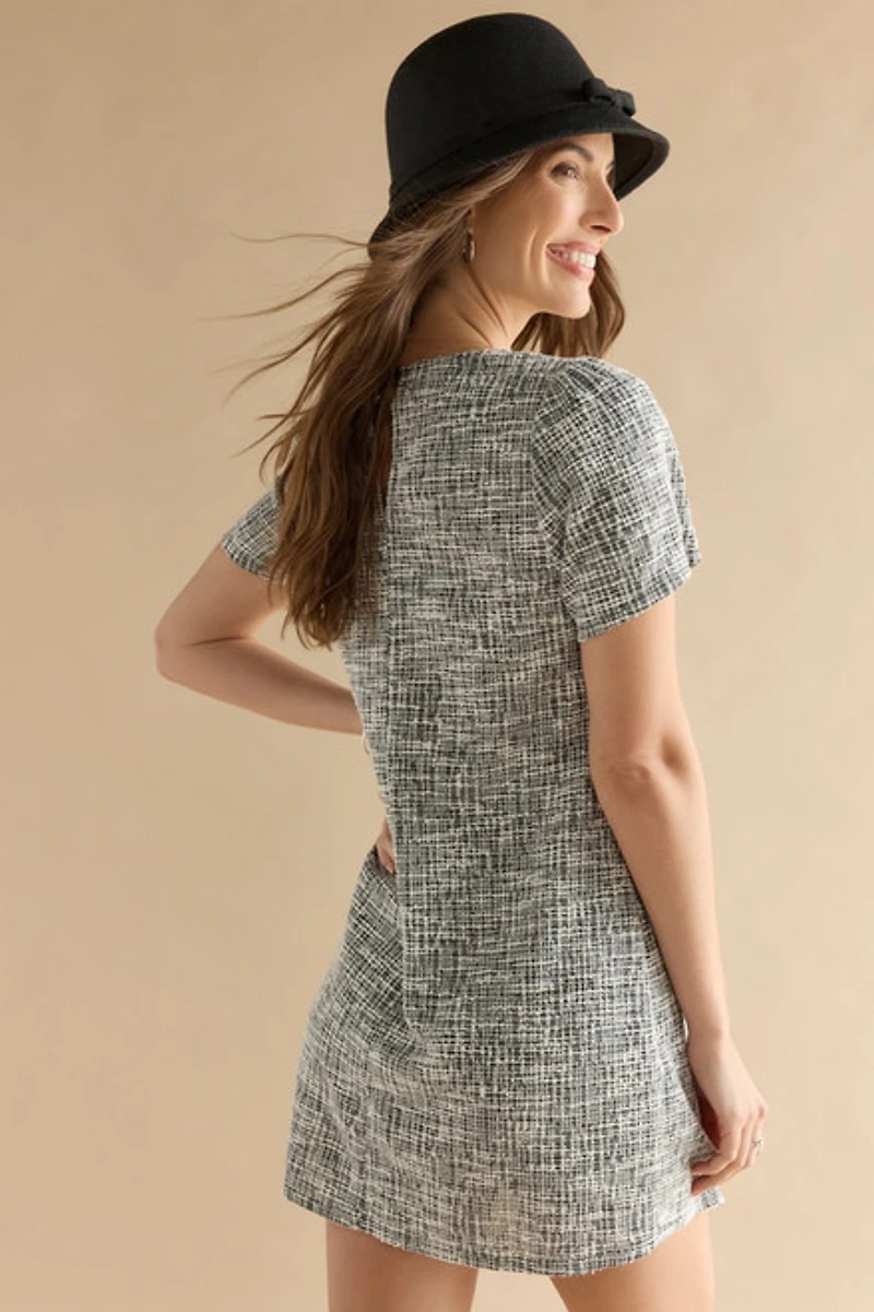 Christa Tweed Mini Shift Dress