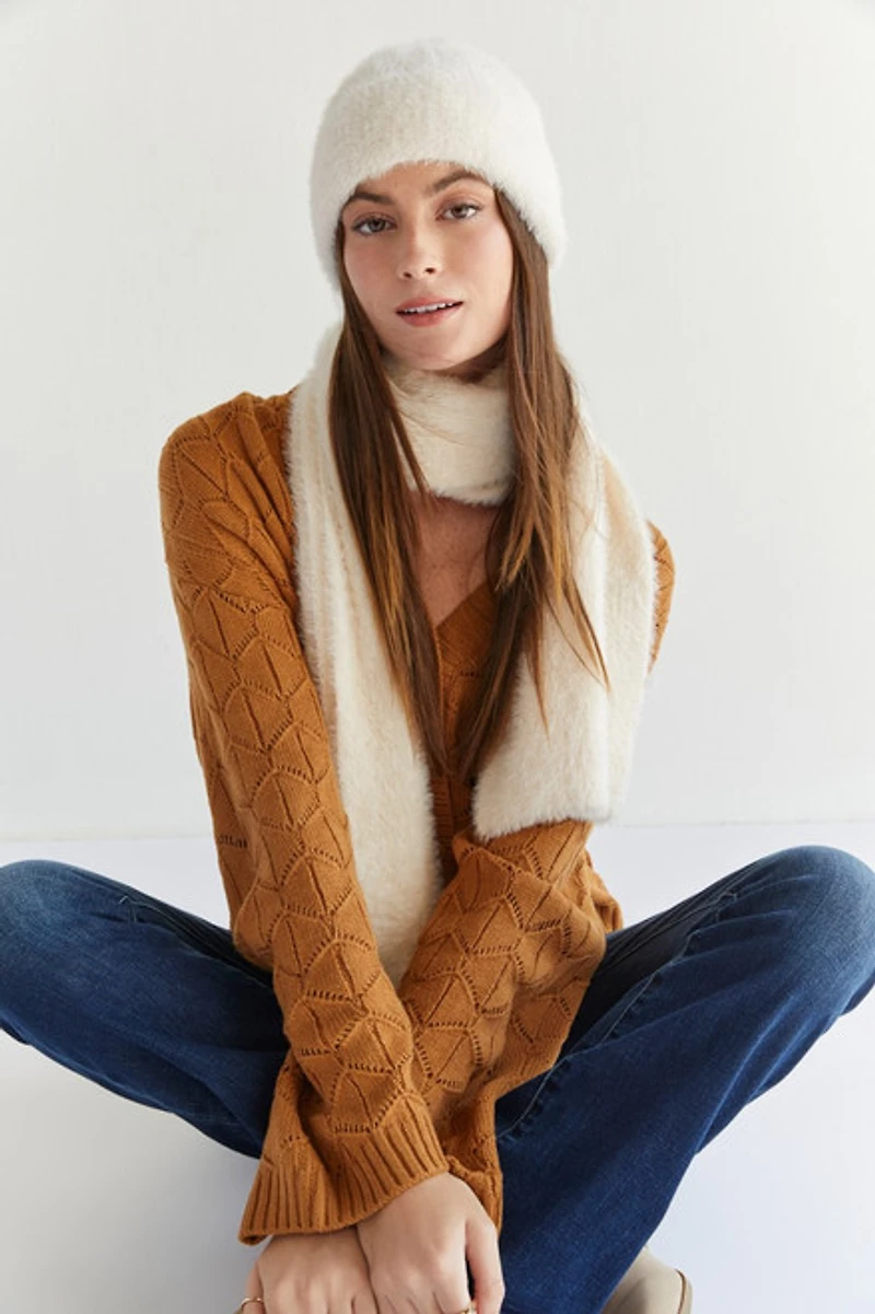Audrey Fuzzy Cuffed Beanie