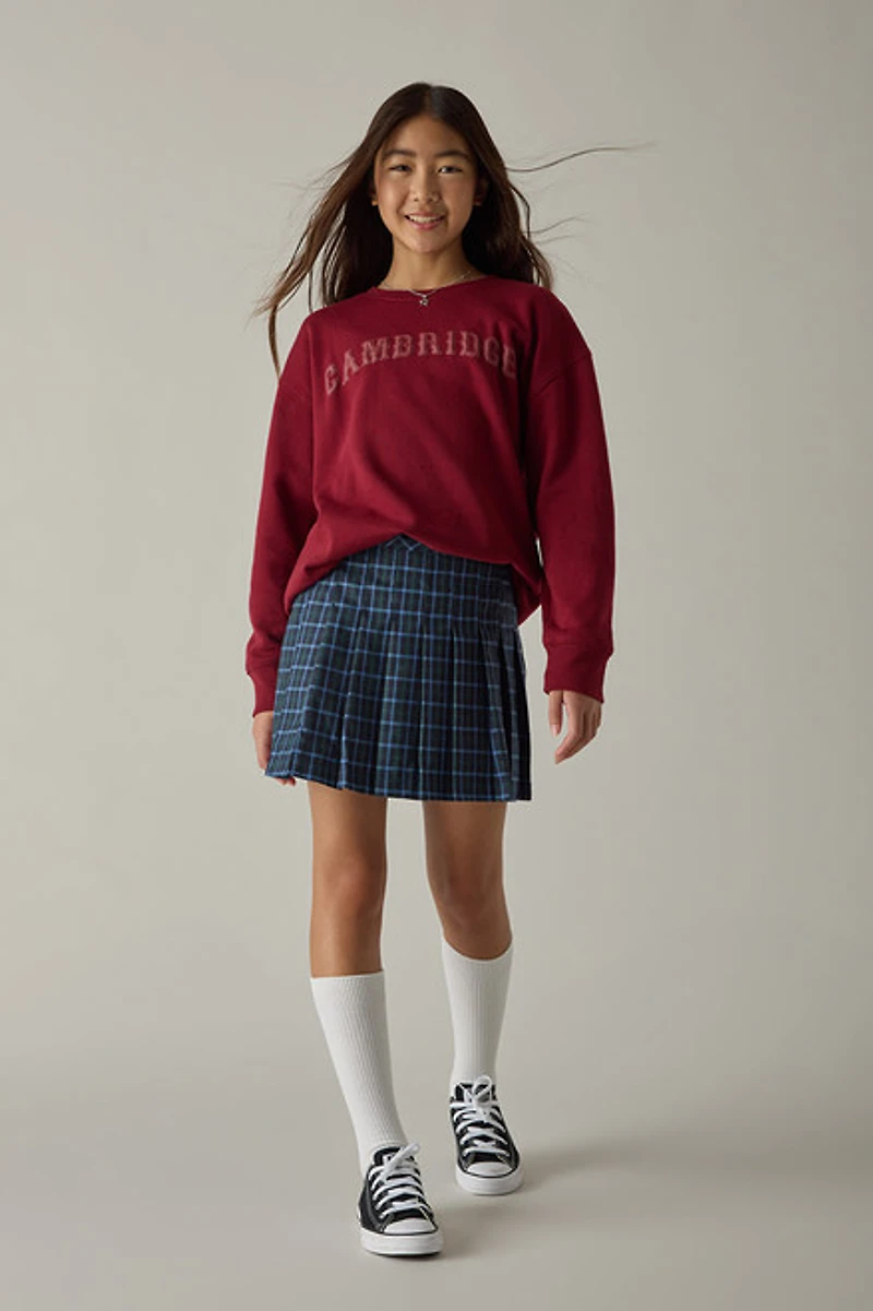 Hello Franki Pleated Navy Plaid Skirt for girls