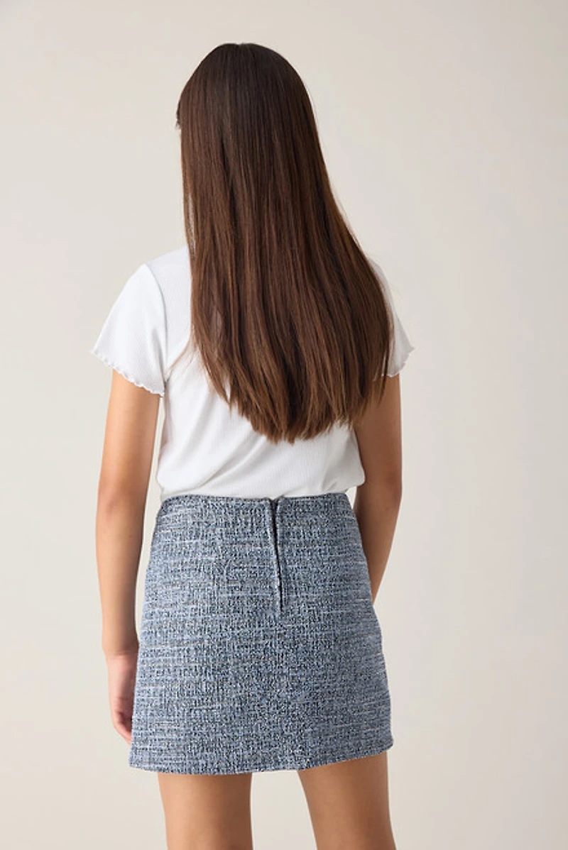 Hello Franki Tweed Navy Skirt for Girls